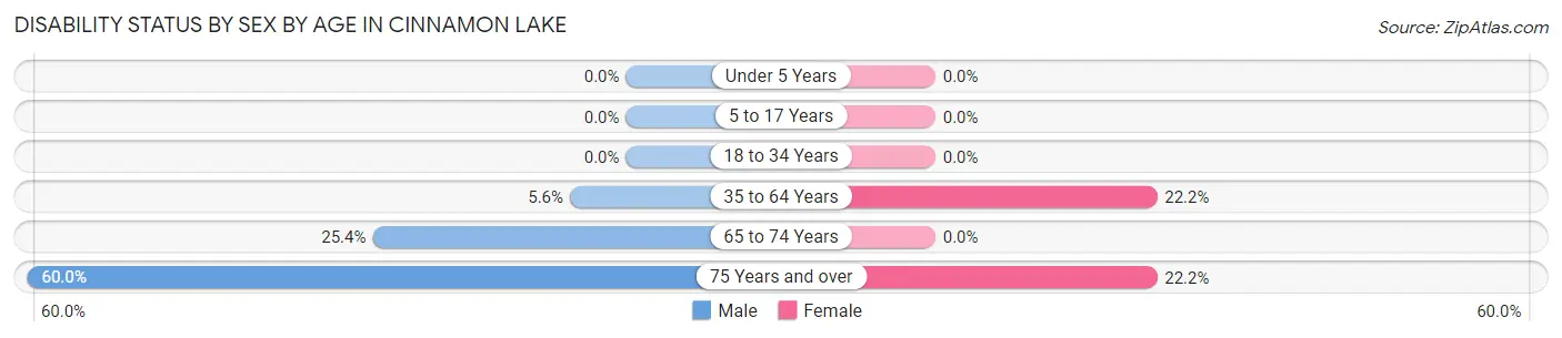 Disability Status by Sex by Age in Cinnamon Lake