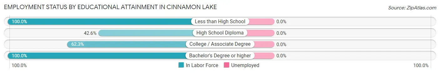 Employment Status by Educational Attainment in Cinnamon Lake