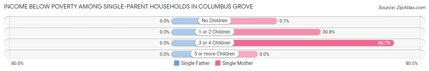 Income Below Poverty Among Single-Parent Households in Columbus Grove