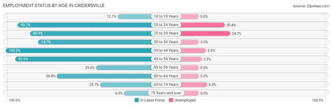 Employment Status by Age in Cridersville