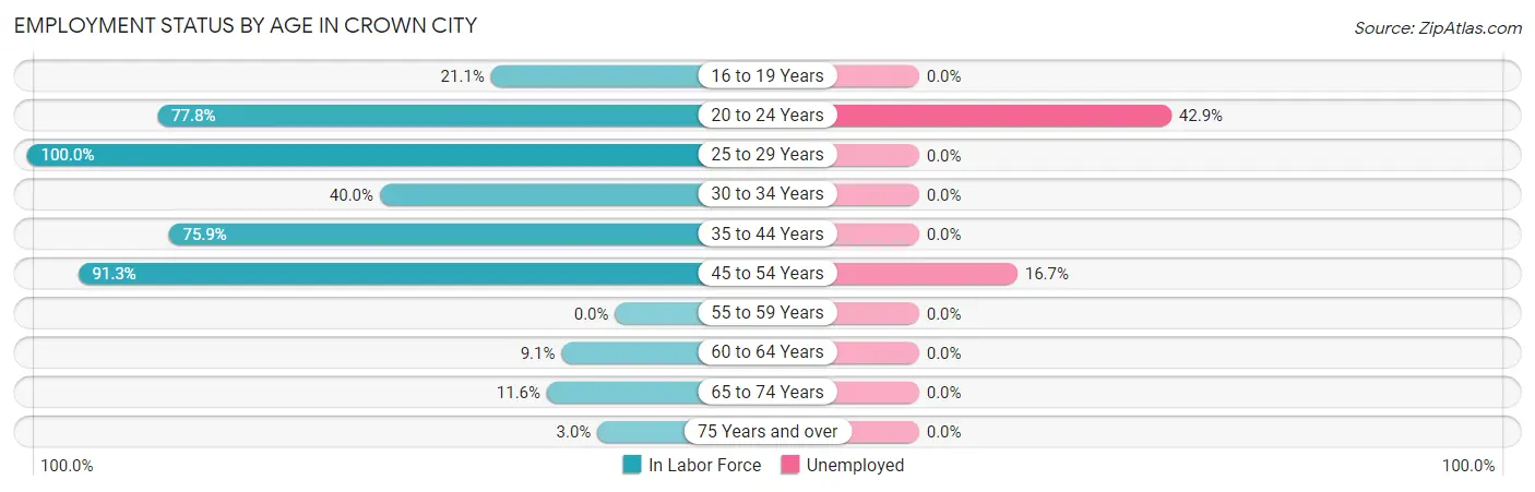 Employment Status by Age in Crown City