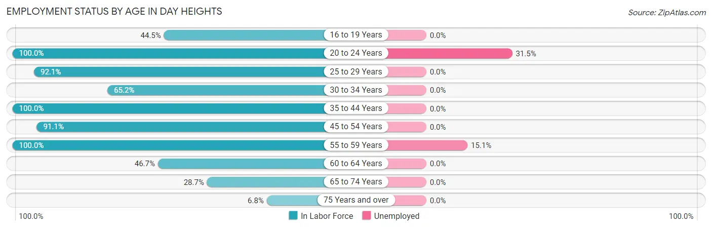 Employment Status by Age in Day Heights