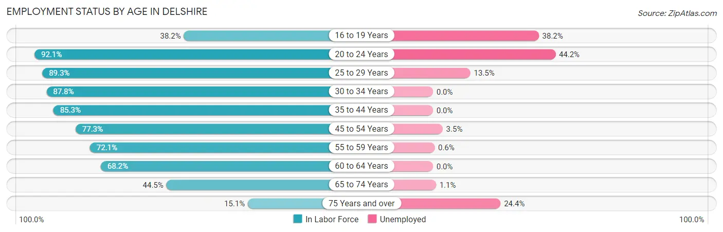 Employment Status by Age in Delshire