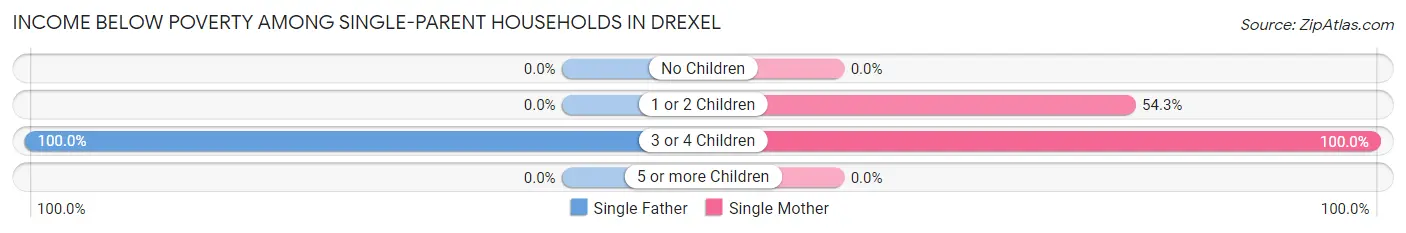 Income Below Poverty Among Single-Parent Households in Drexel