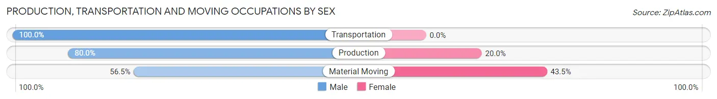 Production, Transportation and Moving Occupations by Sex in East Sparta