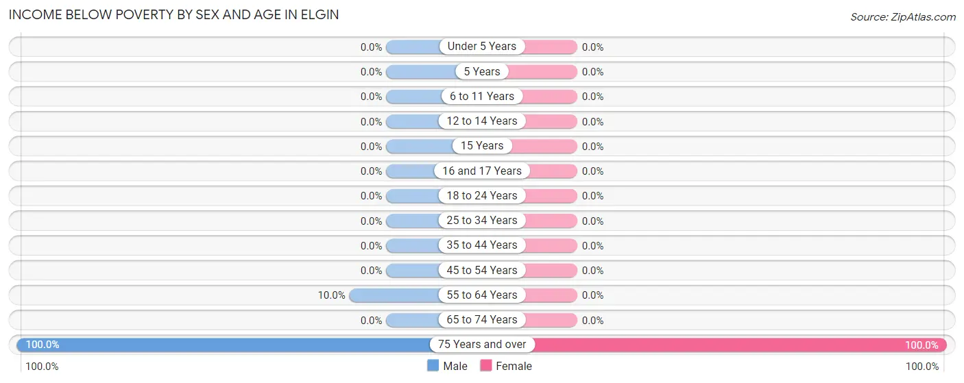 Income Below Poverty by Sex and Age in Elgin