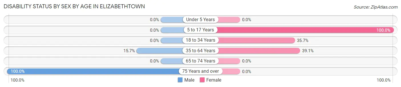 Disability Status by Sex by Age in Elizabethtown