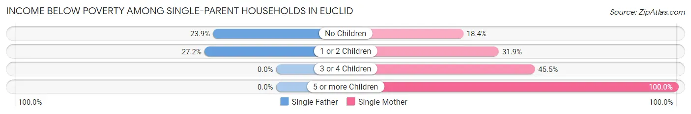 Income Below Poverty Among Single-Parent Households in Euclid