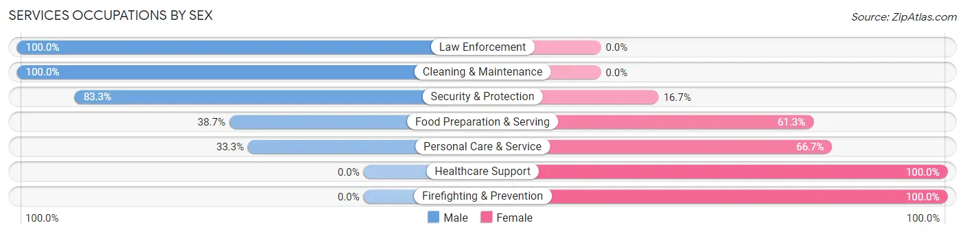 Services Occupations by Sex in Fort Loramie