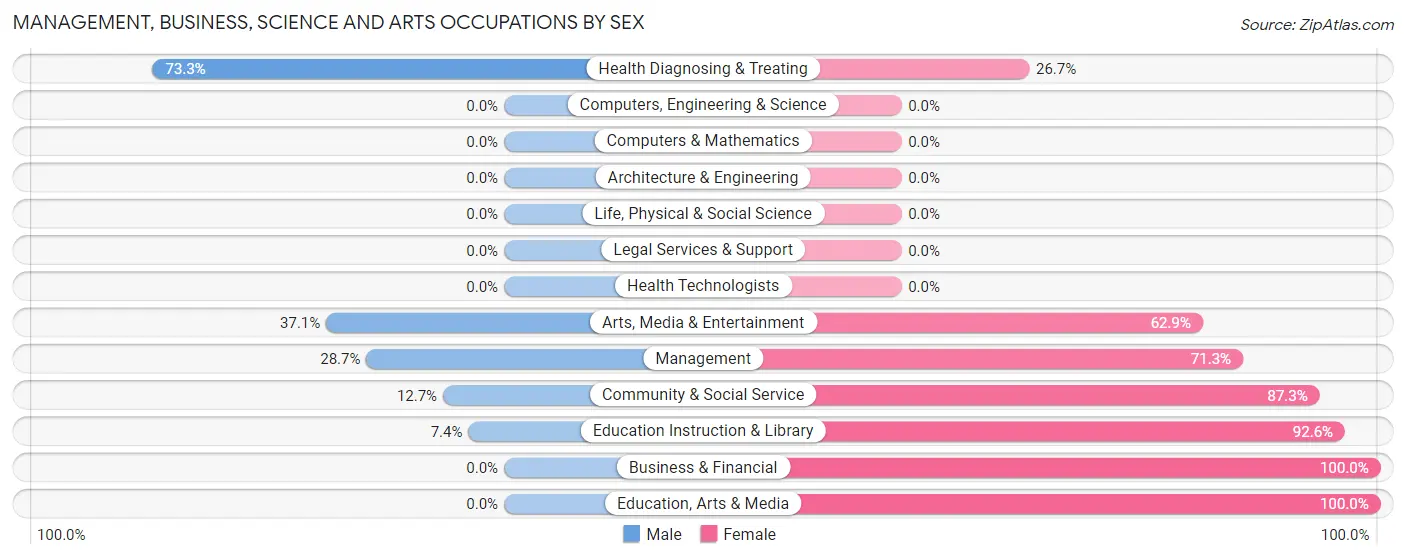 Management, Business, Science and Arts Occupations by Sex in Fort McKinley