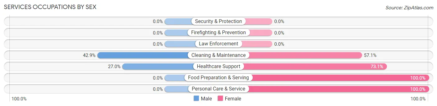 Services Occupations by Sex in Fort McKinley
