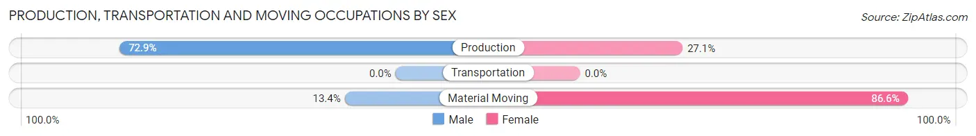 Production, Transportation and Moving Occupations by Sex in Fruit Hill