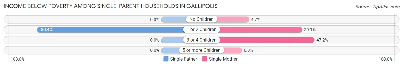 Income Below Poverty Among Single-Parent Households in Gallipolis