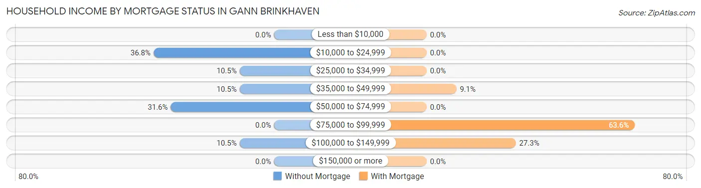Household Income by Mortgage Status in Gann Brinkhaven