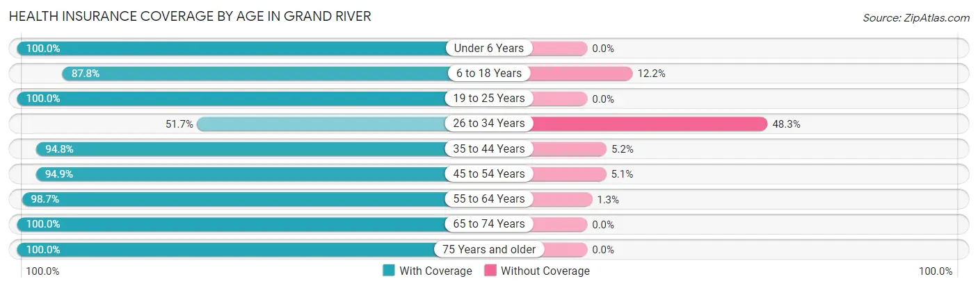 Health Insurance Coverage by Age in Grand River