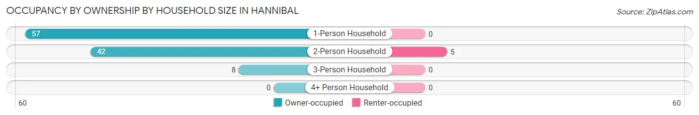 Occupancy by Ownership by Household Size in Hannibal