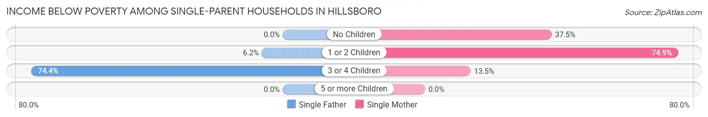 Income Below Poverty Among Single-Parent Households in Hillsboro