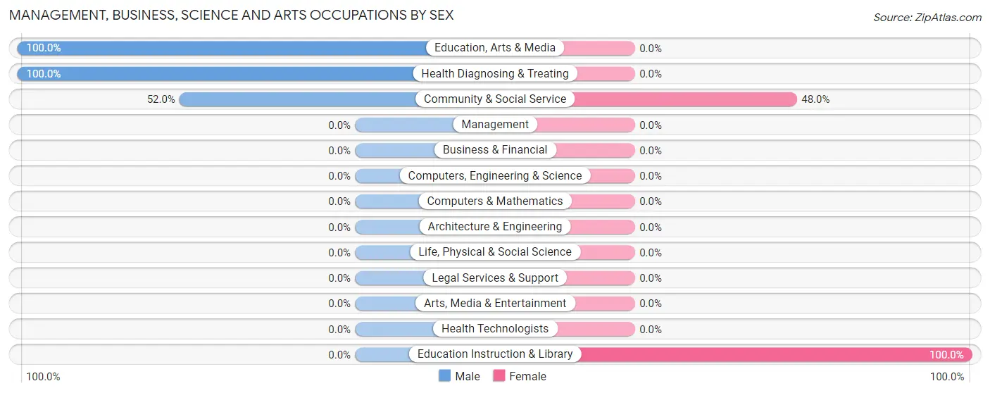 Management, Business, Science and Arts Occupations by Sex in Iberia