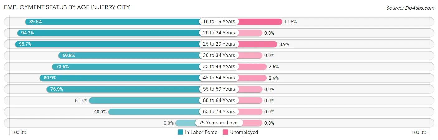 Employment Status by Age in Jerry City