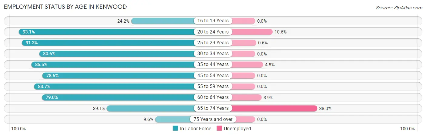 Employment Status by Age in Kenwood