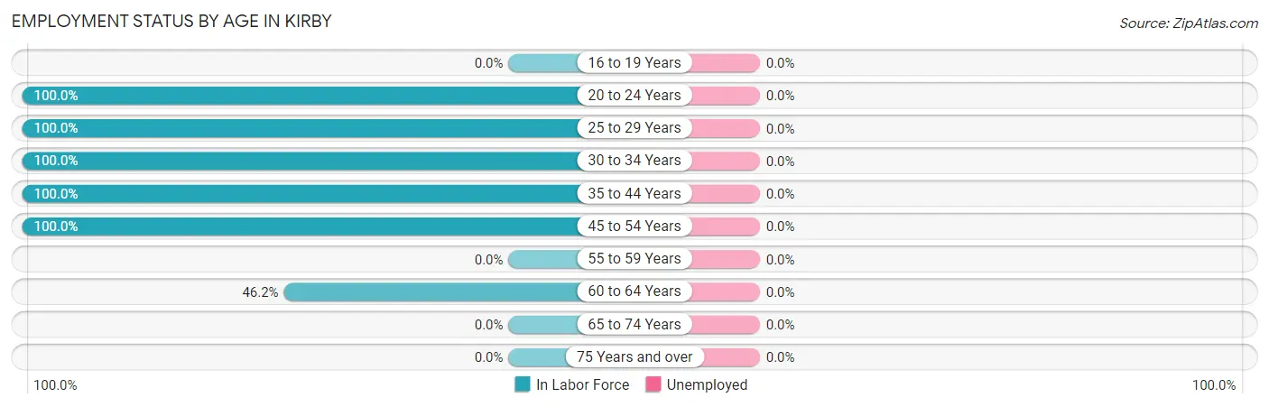 Employment Status by Age in Kirby