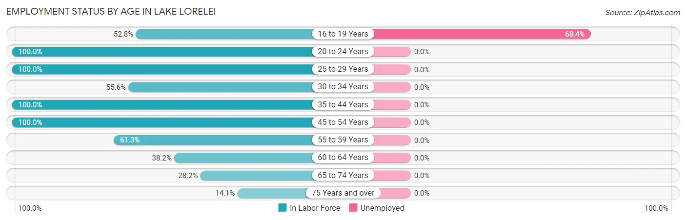 Employment Status by Age in Lake Lorelei