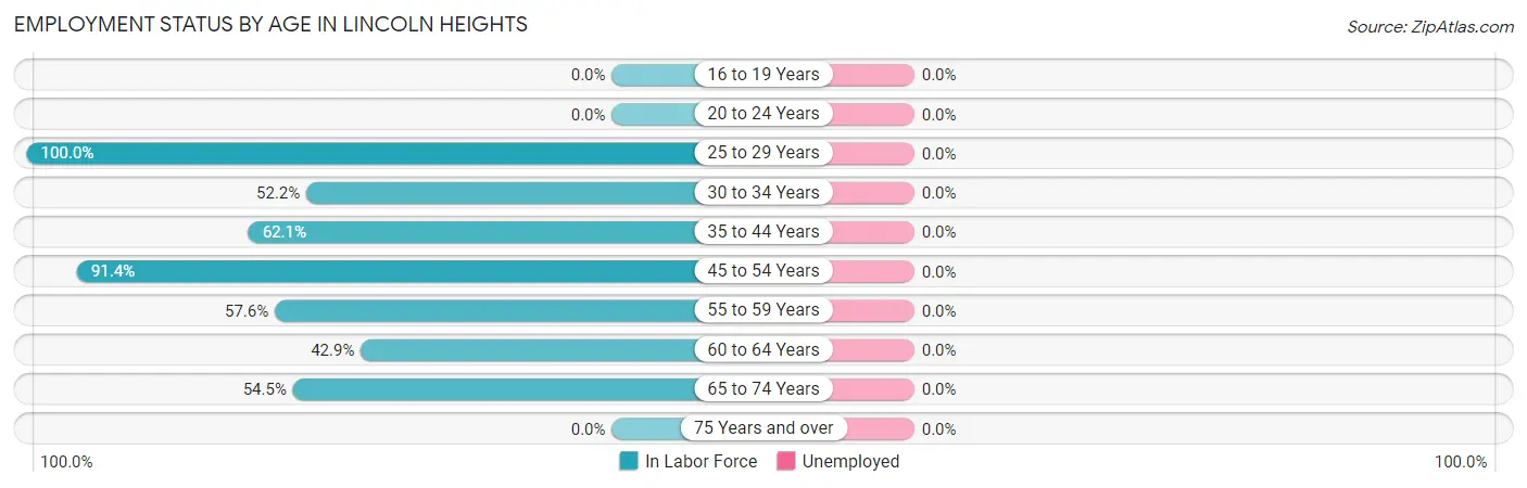 Employment Status by Age in Lincoln Heights