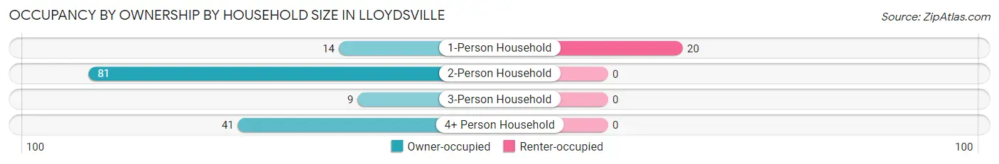 Occupancy by Ownership by Household Size in Lloydsville