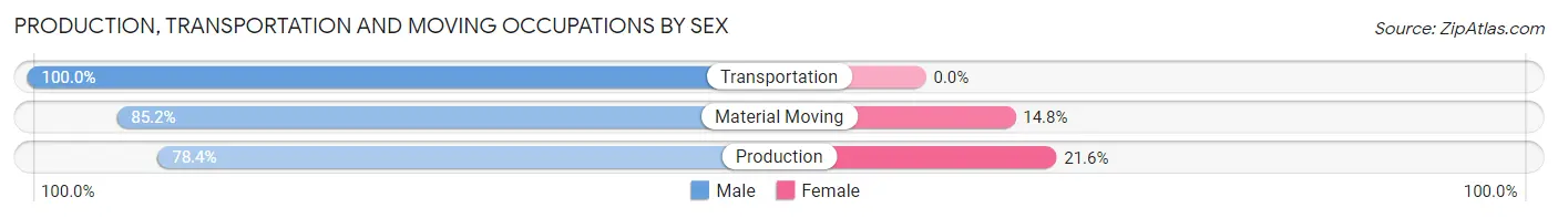 Production, Transportation and Moving Occupations by Sex in Lyndhurst