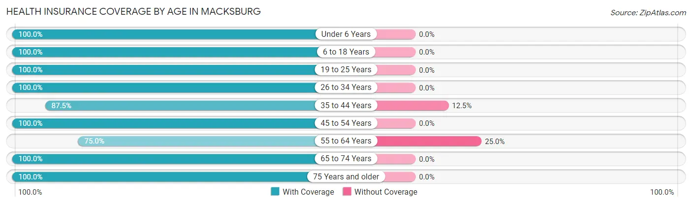Health Insurance Coverage by Age in Macksburg