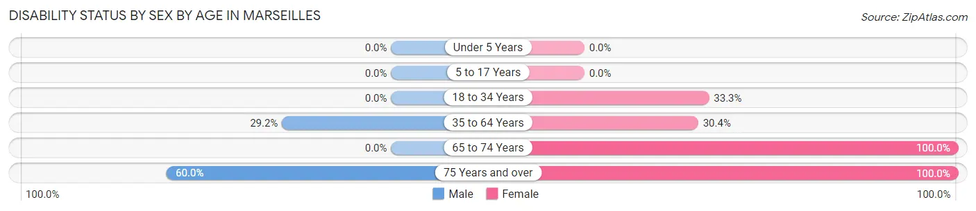 Disability Status by Sex by Age in Marseilles