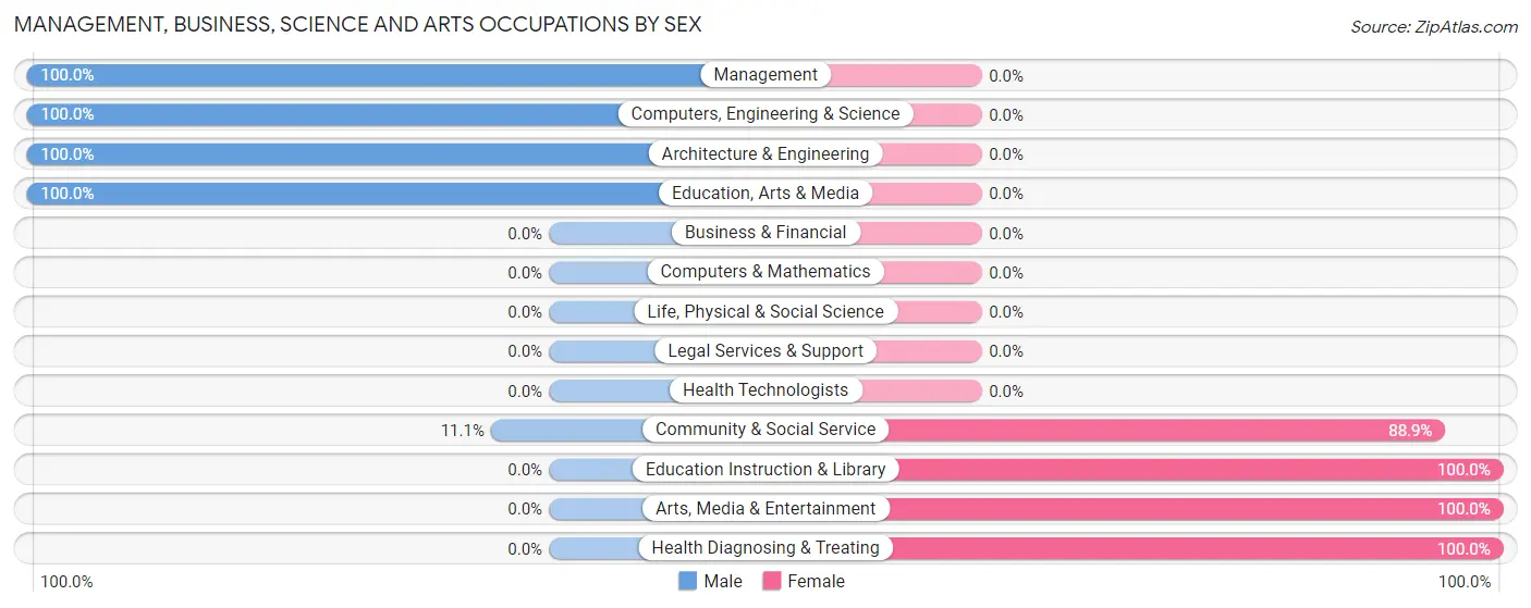 Management, Business, Science and Arts Occupations by Sex in Marseilles