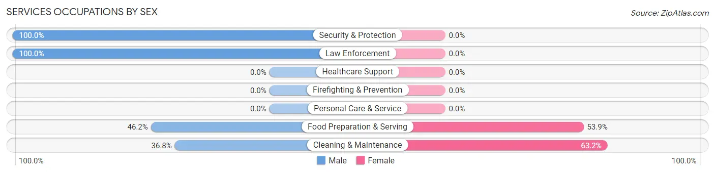 Services Occupations by Sex in McGuffey