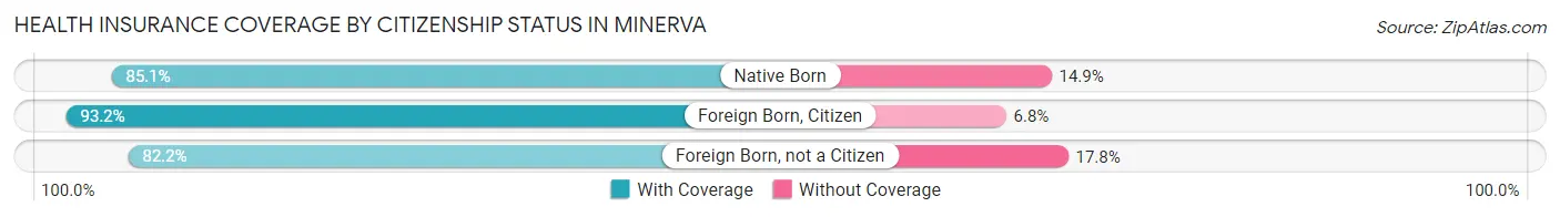 Health Insurance Coverage by Citizenship Status in Minerva