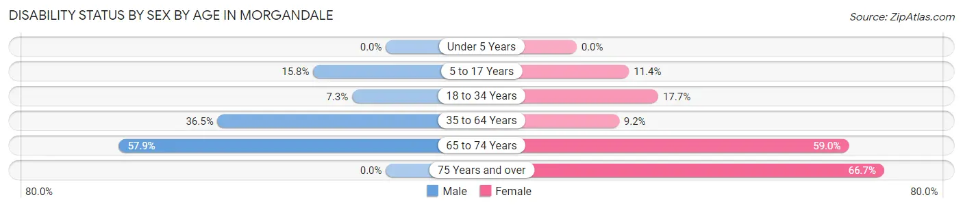 Disability Status by Sex by Age in Morgandale