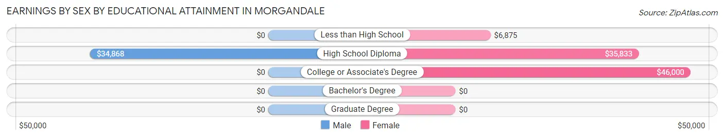 Earnings by Sex by Educational Attainment in Morgandale