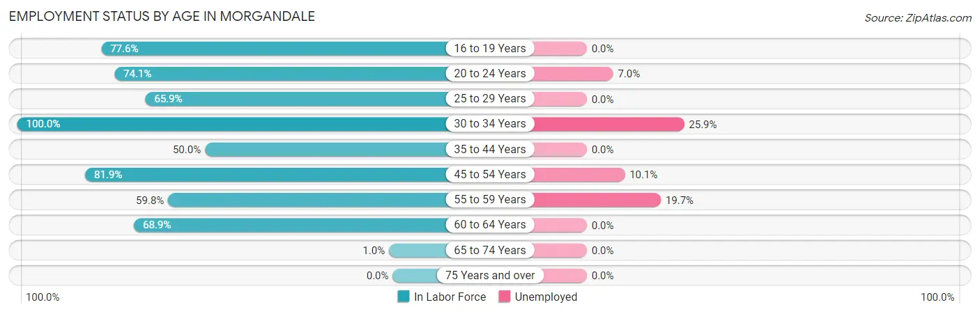 Employment Status by Age in Morgandale