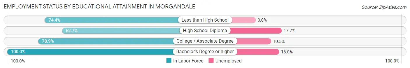 Employment Status by Educational Attainment in Morgandale