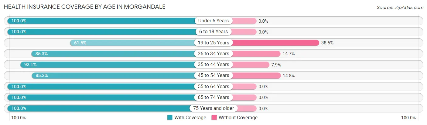 Health Insurance Coverage by Age in Morgandale