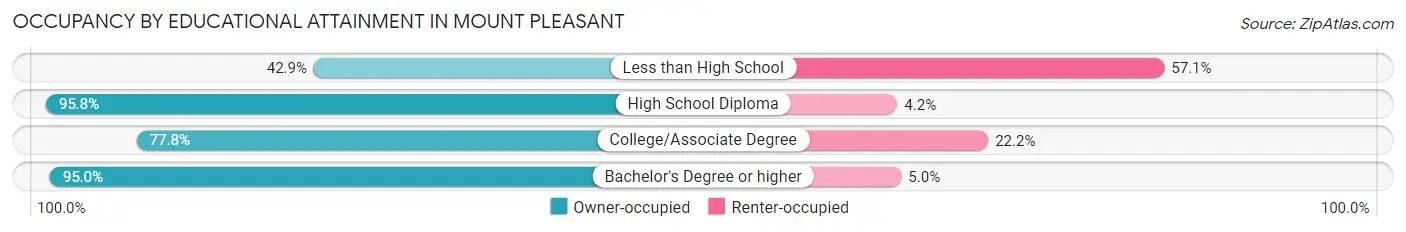 Occupancy by Educational Attainment in Mount Pleasant