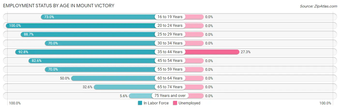Employment Status by Age in Mount Victory