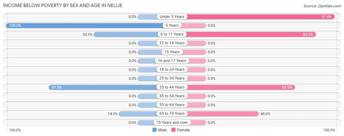 Income Below Poverty by Sex and Age in Nellie