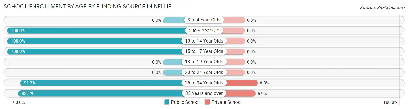 School Enrollment by Age by Funding Source in Nellie