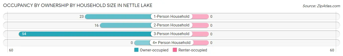 Occupancy by Ownership by Household Size in Nettle Lake