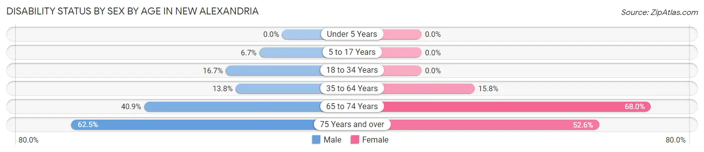Disability Status by Sex by Age in New Alexandria
