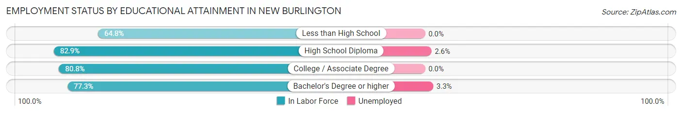 Employment Status by Educational Attainment in New Burlington