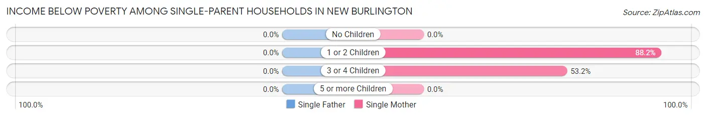 Income Below Poverty Among Single-Parent Households in New Burlington