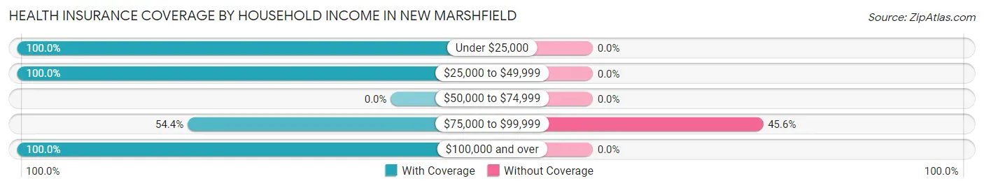 Health Insurance Coverage by Household Income in New Marshfield