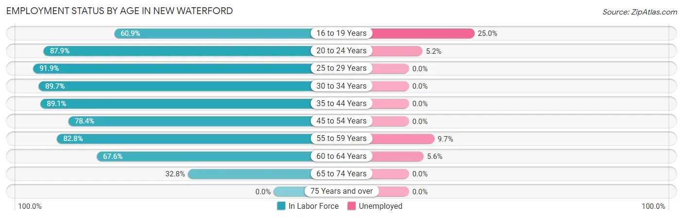 Employment Status by Age in New Waterford