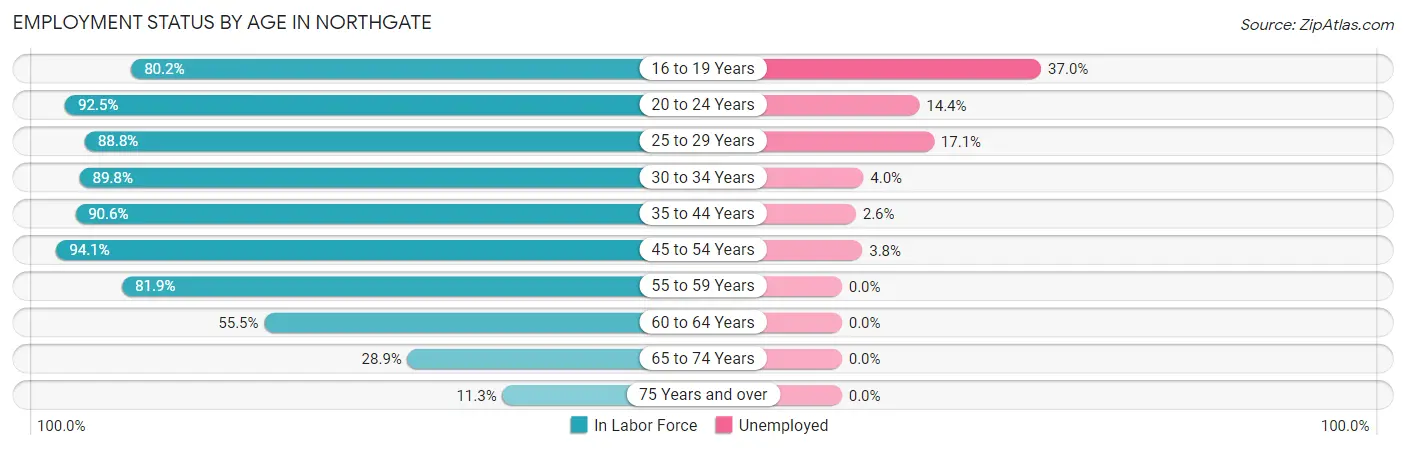 Employment Status by Age in Northgate